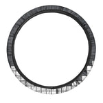 White Brick Puzzle Video Game Print Car Steering Wheel Cover