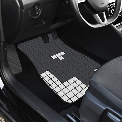 White Brick Puzzle Video Game Print Front and Back Car Floor Mats
