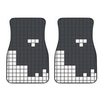 White Brick Puzzle Video Game Print Front Car Floor Mats