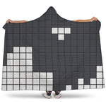 White Brick Puzzle Video Game Print Hooded Blanket