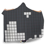White Brick Puzzle Video Game Print Hooded Blanket