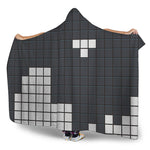 White Brick Puzzle Video Game Print Hooded Blanket