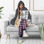 White Brick Puzzle Video Game Print Hooded Blanket