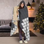 White Brick Puzzle Video Game Print Hooded Blanket