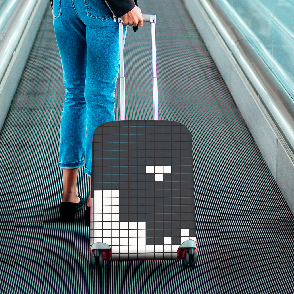 White Brick Puzzle Video Game Print Luggage Cover