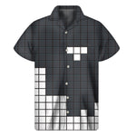 White Brick Puzzle Video Game Print Men's Short Sleeve Shirt