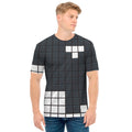 White Brick Puzzle Video Game Print Men's T-Shirt