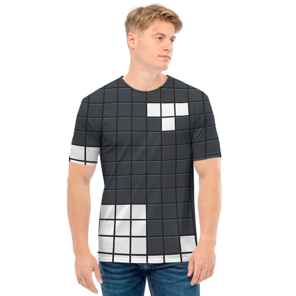 White Brick Puzzle Video Game Print Men's T-Shirt