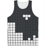White Brick Puzzle Video Game Print Men's Tank Top