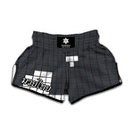 White Brick Puzzle Video Game Print Muay Thai Boxing Shorts