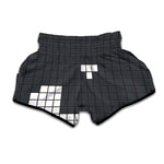 White Brick Puzzle Video Game Print Muay Thai Boxing Shorts