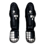 White Brick Puzzle Video Game Print Muay Thai Shin Guard