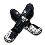 White Brick Puzzle Video Game Print Muay Thai Shin Guard