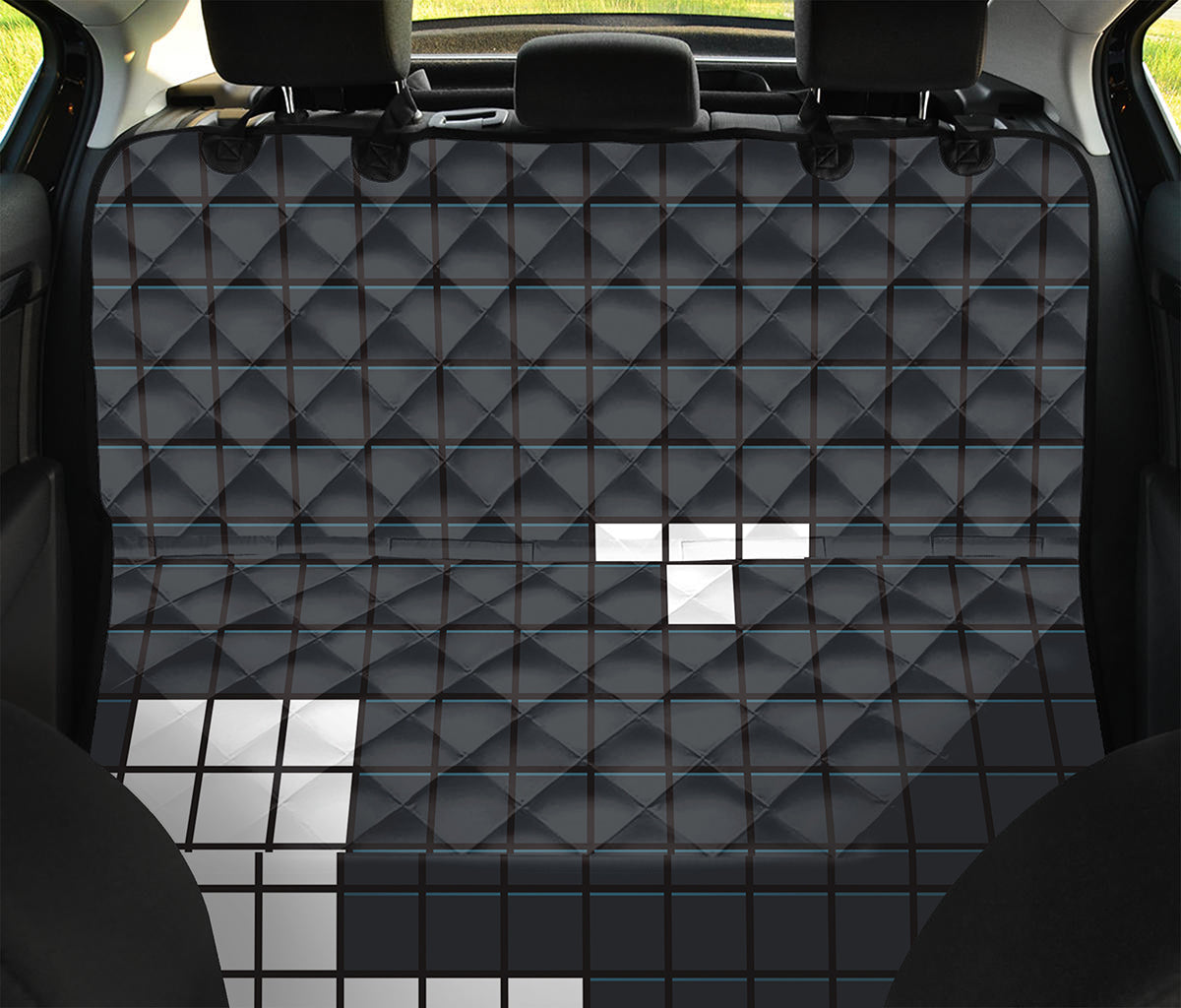 White Brick Puzzle Video Game Print Pet Car Back Seat Cover