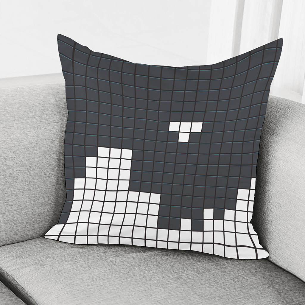 White Brick Puzzle Video Game Print Pillow Cover