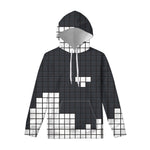 White Brick Puzzle Video Game Print Pullover Hoodie