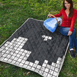 White Brick Puzzle Video Game Print Quilt