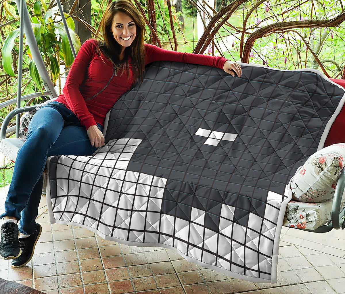 White Brick Puzzle Video Game Print Quilt
