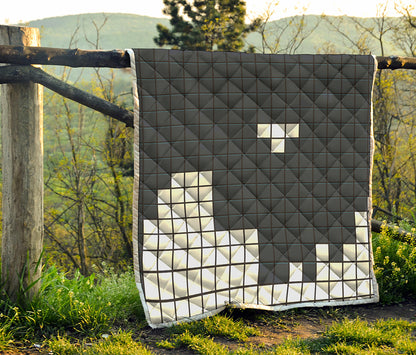 White Brick Puzzle Video Game Print Quilt