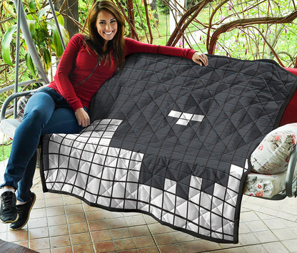 White Brick Puzzle Video Game Print Quilt