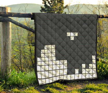 White Brick Puzzle Video Game Print Quilt