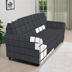 White Brick Puzzle Video Game Print Sofa Cover