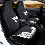 White Brick Puzzle Video Game Print Universal Fit Car Seat Covers