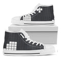White Brick Puzzle Video Game Print White High Top Sneakers