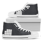 White Brick Puzzle Video Game Print White High Top Shoes