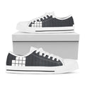 White Brick Puzzle Video Game Print White Low Top Sneakers
