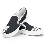 White Brick Puzzle Video Game Print White Slip On Shoes