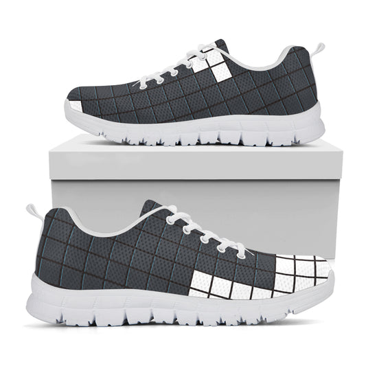 White Brick Puzzle Video Game Print White Sneakers