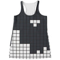 White Brick Puzzle Video Game Print Women's Racerback Tank Top