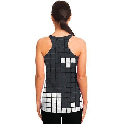 White Brick Puzzle Video Game Print Women's Racerback Tank Top