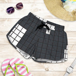 White Brick Puzzle Video Game Print Women's Shorts