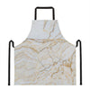 White Brown Grunge Marble Print Apron