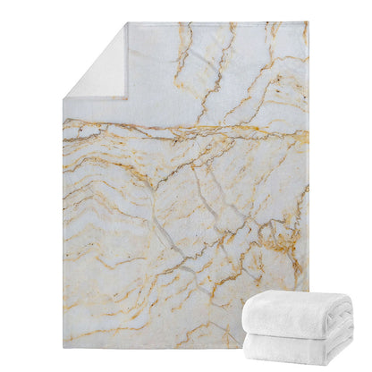 White Brown Grunge Marble Print Blanket