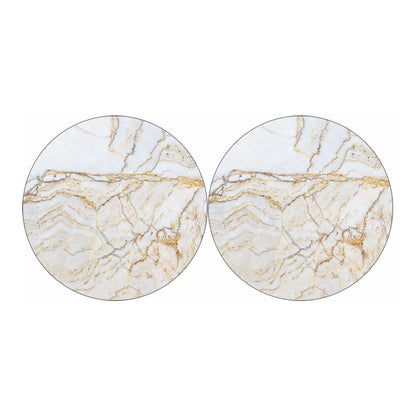 White Brown Grunge Marble Print Car Coasters
