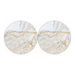 White Brown Grunge Marble Print Car Coasters