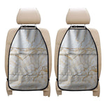 White Brown Grunge Marble Print Car Seat Organizers