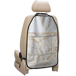 White Brown Grunge Marble Print Car Seat Organizers