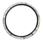 White Brown Grunge Marble Print Car Steering Wheel Cover