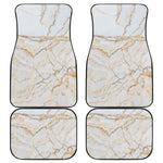White Brown Grunge Marble Print Front and Back Car Floor Mats