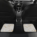 White Brown Grunge Marble Print Front and Back Car Floor Mats