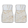 White Brown Grunge Marble Print Front Car Floor Mats