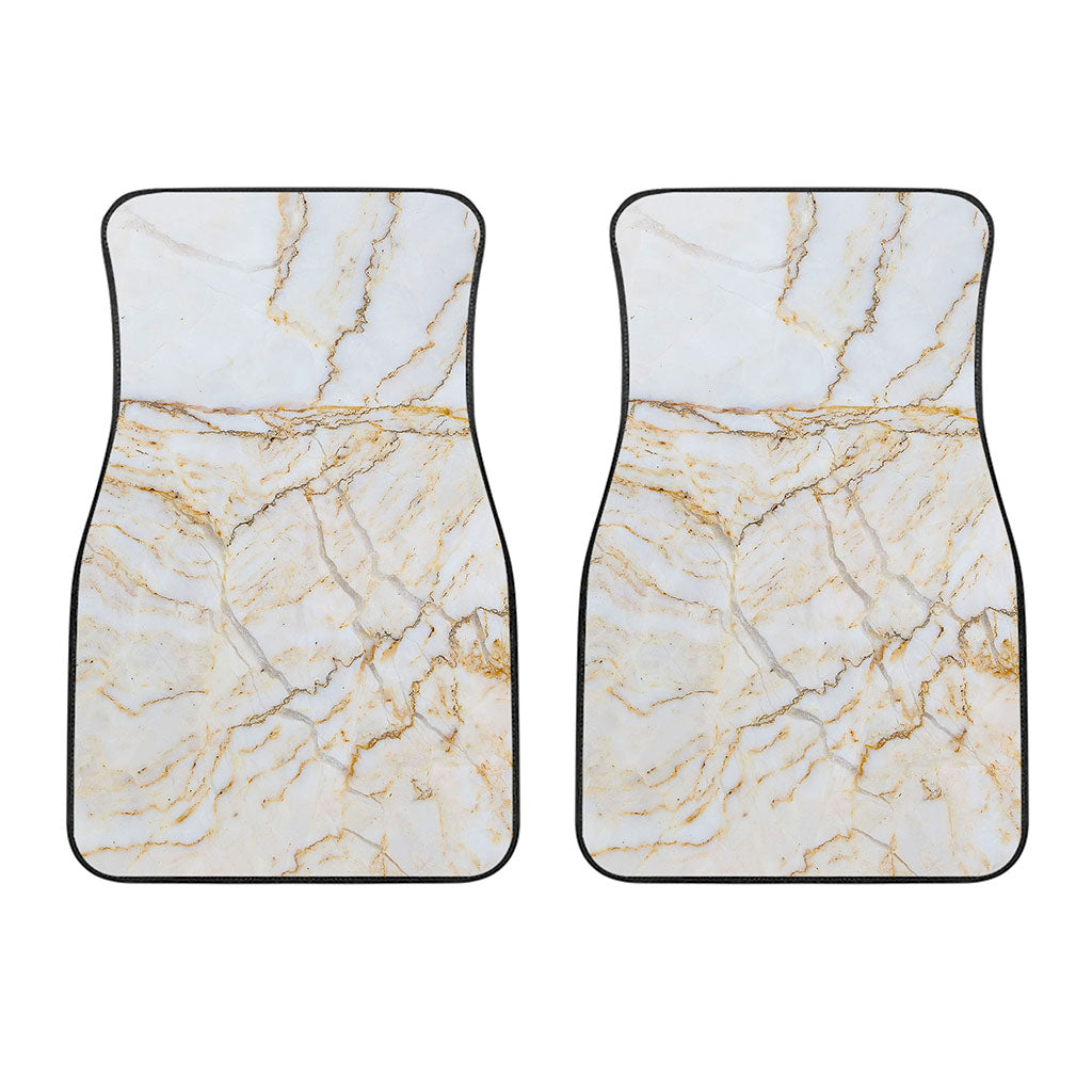 White Brown Grunge Marble Print Front Car Floor Mats