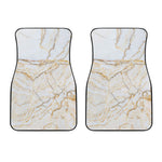 White Brown Grunge Marble Print Front Car Floor Mats