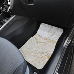 White Brown Grunge Marble Print Front Car Floor Mats