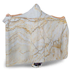White Brown Grunge Marble Print Hooded Blanket