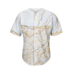 White Brown Grunge Marble Print Men's Baseball Jersey